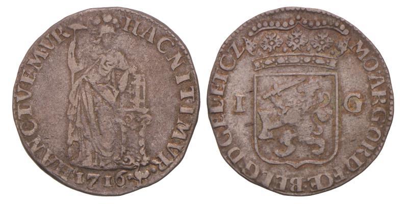 1 gulden Gelderland 1716. Fraai.