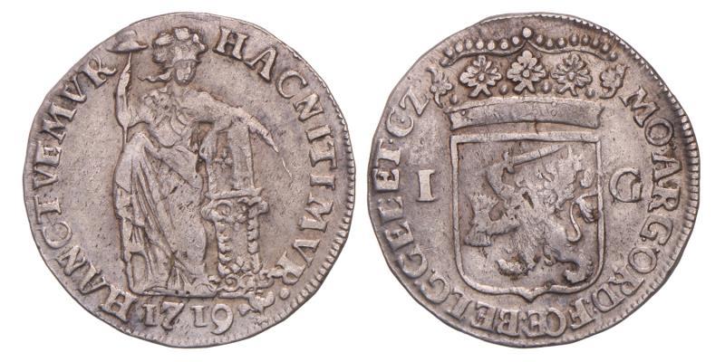 1 gulden Gelderland 1719. Zeer Fraai.