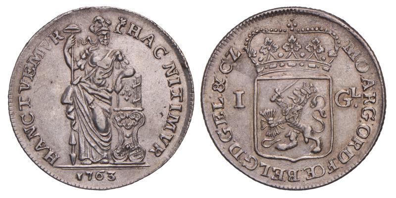 1 gulden Gelderland 1763. Prachtig.