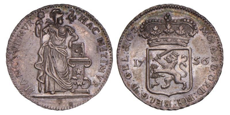 Muntmeesterpenning Gelderland 1756. Prachtig.