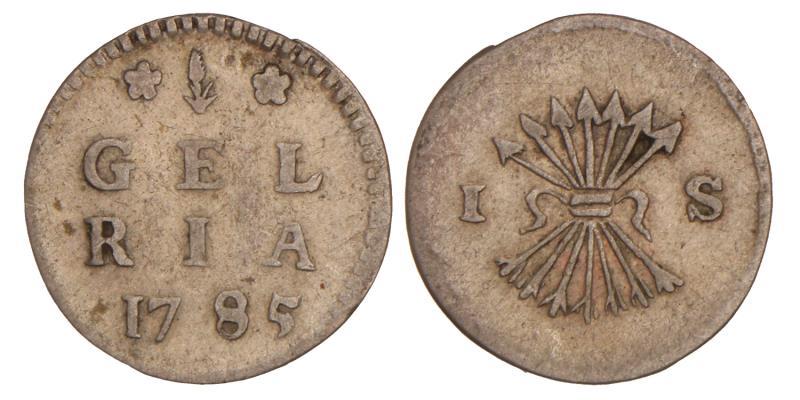 1 stuiver Gelderland 1785. Zeer Fraai.