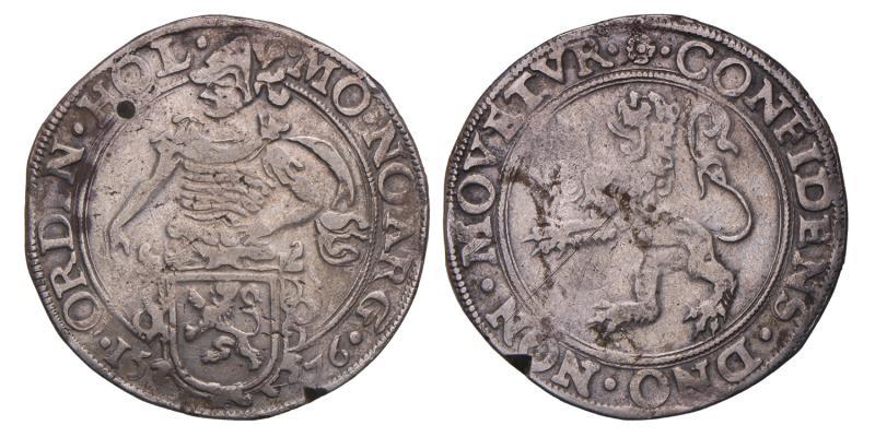 Leeuwendaalder Holland 1576 ridder naar links. Zeer Fraai.