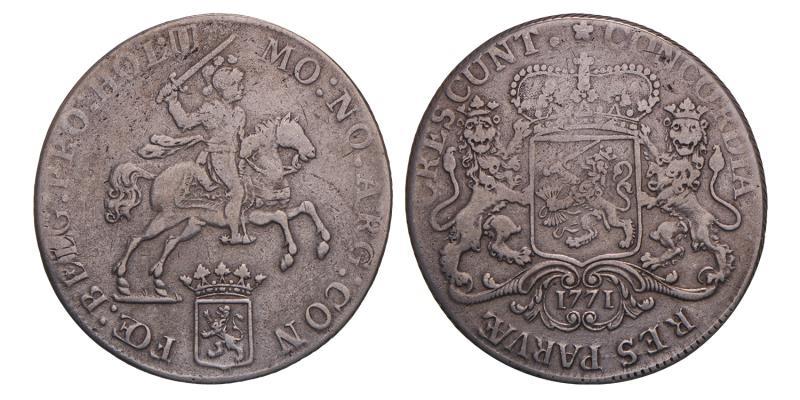 Dukaton of zilveren rijder Holland 1771. Fraai / Zeer Fraai.