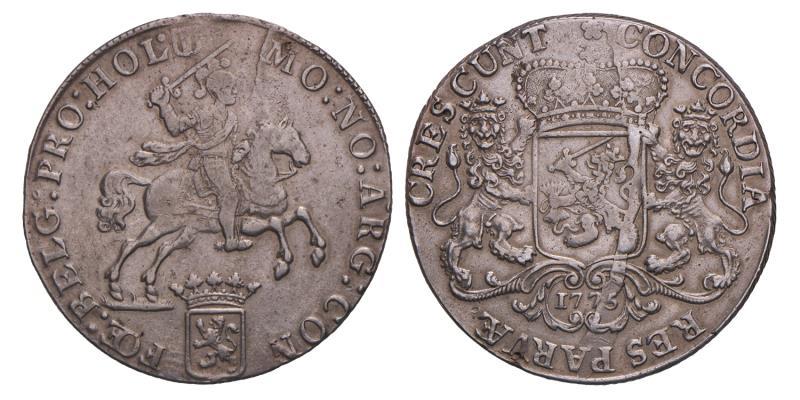 Dukaton of zilveren rijder Holland 1775. Zeer Fraai (stempelbarst).
