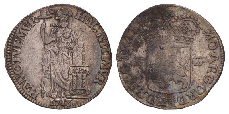 1 gulden Utrecht 1713. Fraai / Zeer Fraai.
