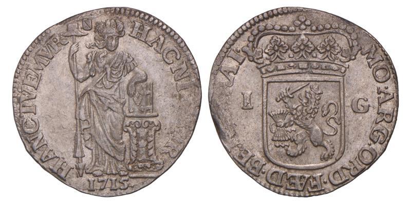 1 gulden Utrecht 1715. Zeer Fraai / Prachtig.