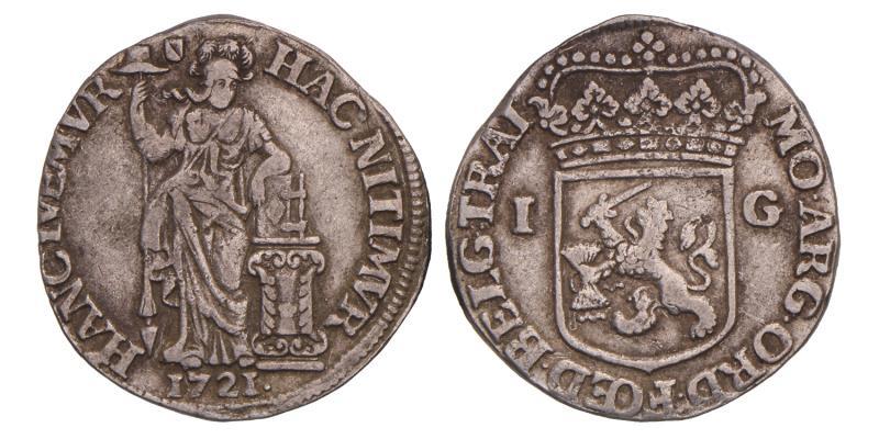 1 gulden Utrecht 1721. Zeer Fraai.