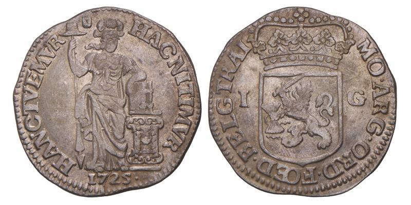 1 gulden Utrecht 1725. Zeer Fraai.