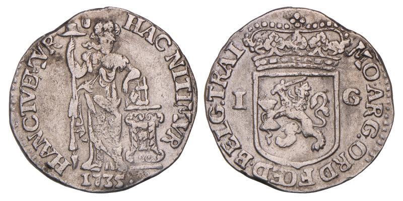 1 gulden Utrecht 1735. Fraai +.