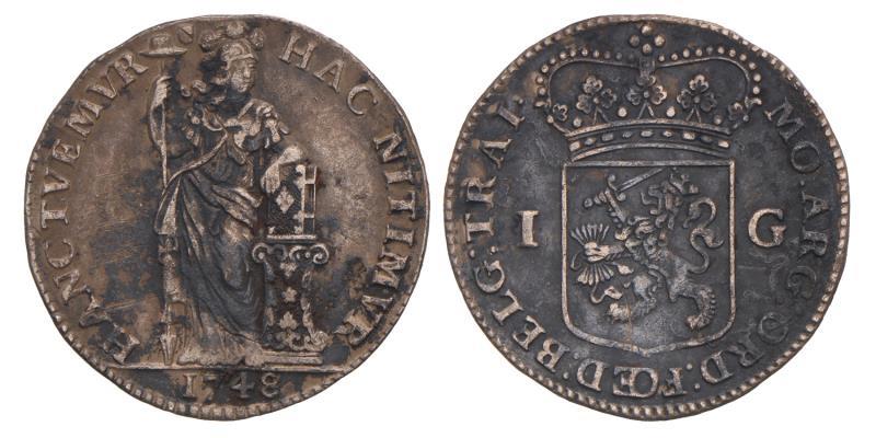 1 gulden Utrecht 1748. Zeer Fraai.