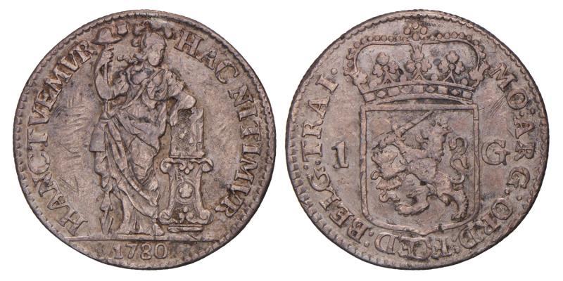1 gulden Utrecht 1780. Zeer Fraai.
