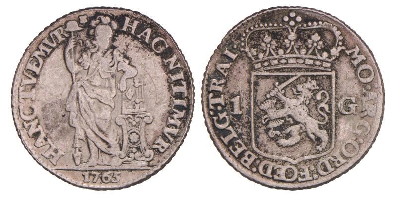 1 gulden Utrecht 1765. Fraai / Zeer Fraai.