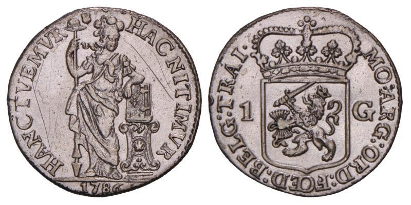 1 gulden Utrecht 1786. Zeer Fraai / Prachtig.
