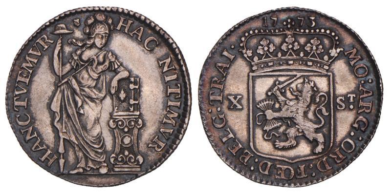 10 stuiver Utrecht 1773. Zeer Fraai +.