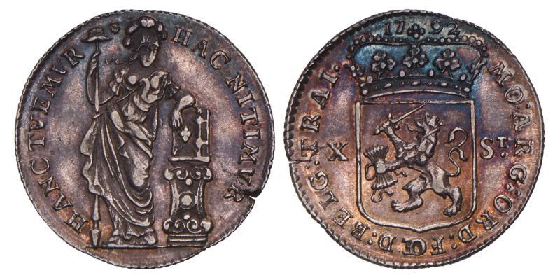 10 stuiver Utrecht 1792. Zeer Fraai / Prachtig.