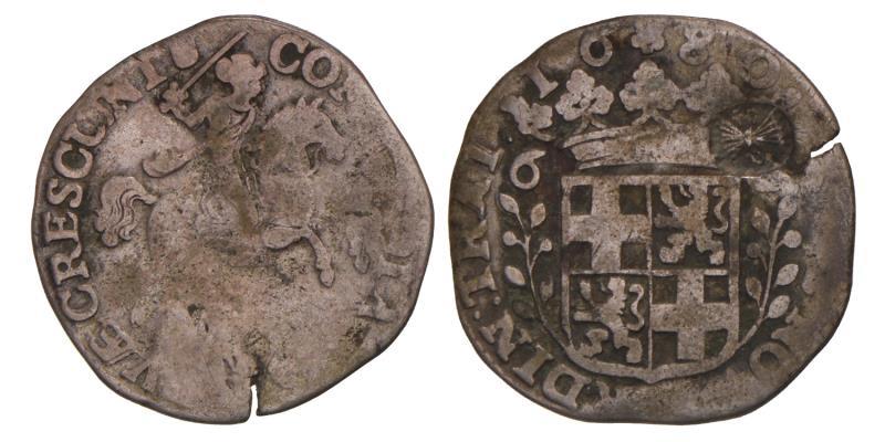 Rijderschelling van 6 stuiver Utrecht 1680. Zeer Goed / Fraai.