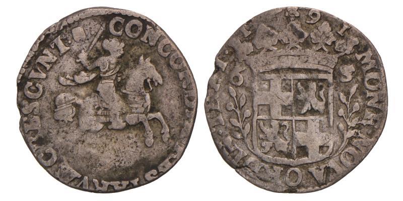 Rijderschelling van 6 stuiver Utrecht 1691. Fraai / Zeer Fraai.