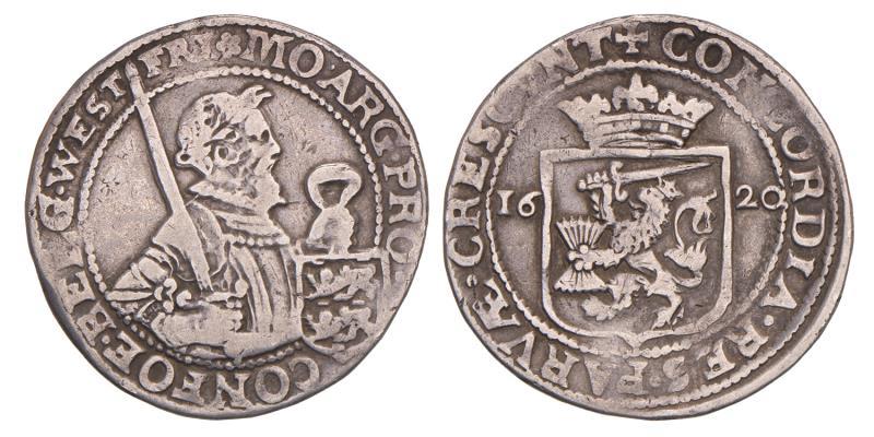 Halve Nederlandse rijksdaalder West-Friesland 1620. Fraai / Zeer Fraai.
