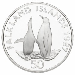 Falkland Islands. Elizabeth II. 50 Pence 'WWF Collection'. 1987.