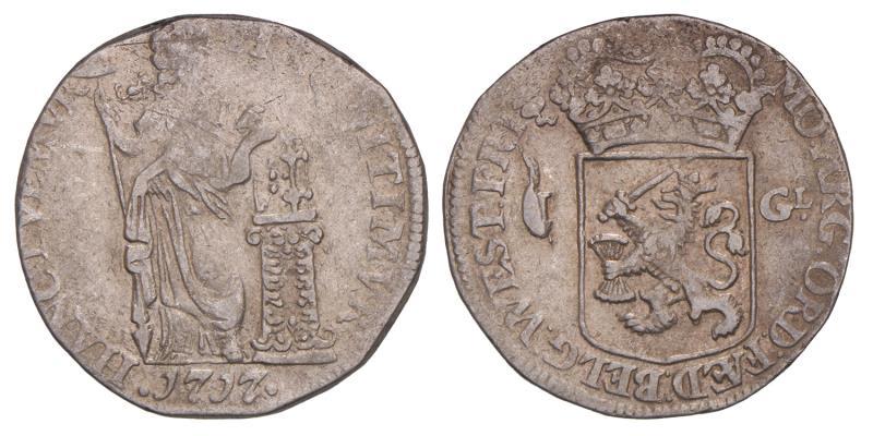 1 gulden West-Friesland 1717. Fraai +.