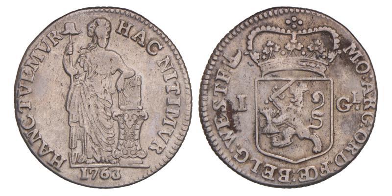 1 gulden West-Friesland 1763. Fraai / Zeer Fraai.