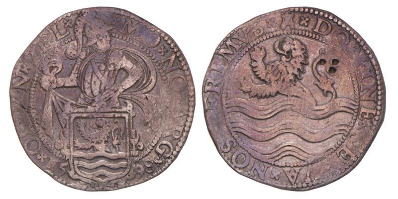 Leeuwendaalder (zwemmende leeuw) Zeeland 1598. Fraai / Zeer Fraai.