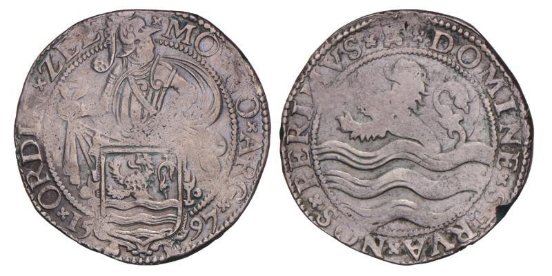 Leeuwendaalder (zwemmende leeuw) Zeeland 1597. Zeer Fraai -.