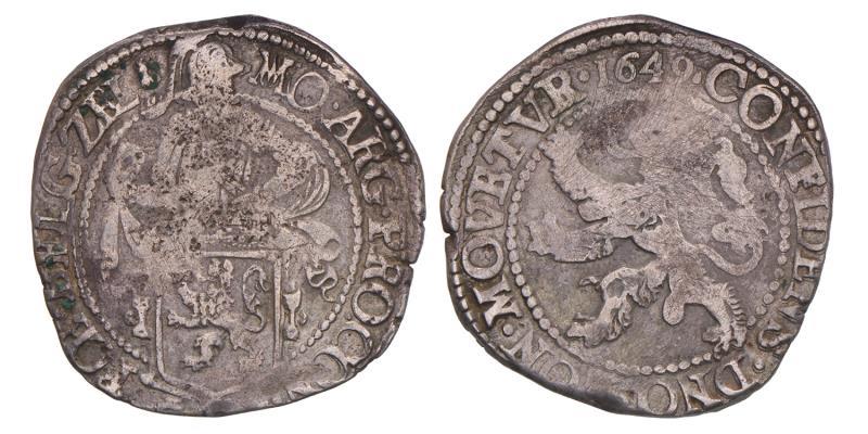 Leeuwendaalder Zeeland 1649. Fraai +.