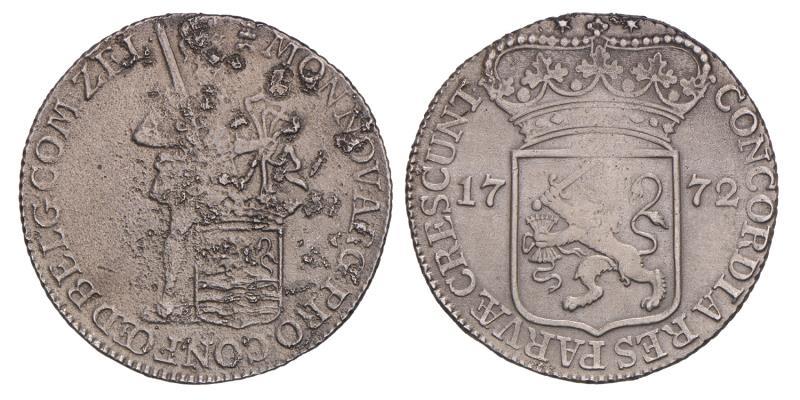 Zilveren dukaat Zeeland 1772. Zeer Goed / Fraai.