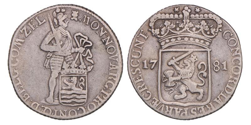 Zilveren dukaat Zeeland 1781. Fraai / Zeer Fraai.