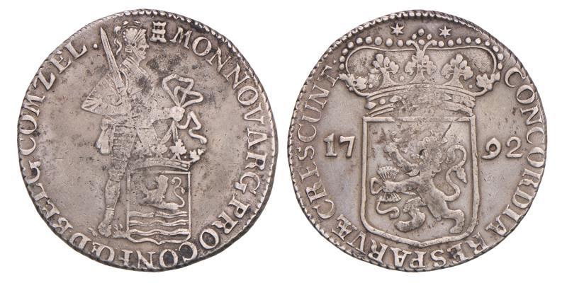 Zilveren dukaat Zeeland 1792. Zeer Fraai -.
