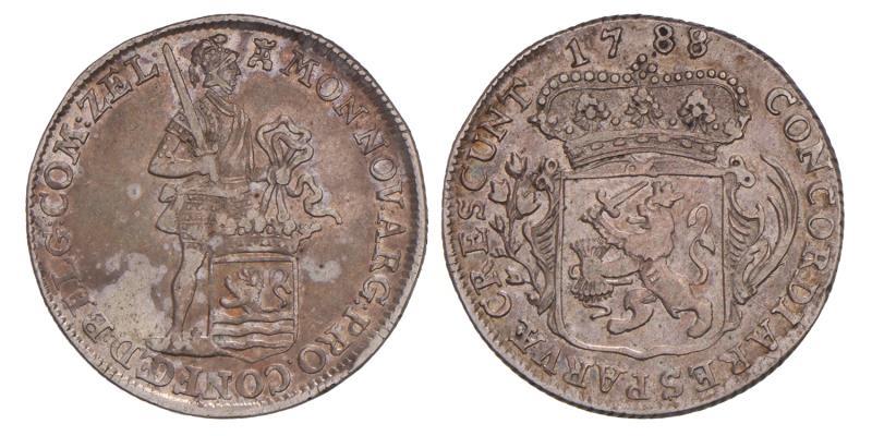 1/4 dukaat Zeeland 1788/1787. Zeer Fraai.