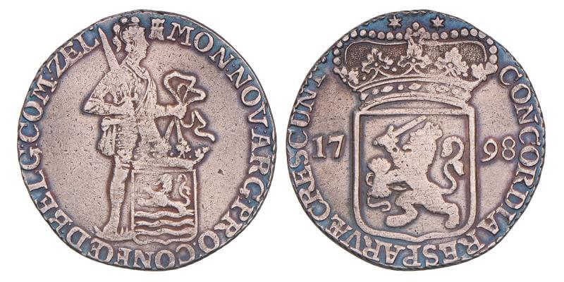 Zilveren dukaat Zeeland 1798. Fraai / Zeer Fraai.