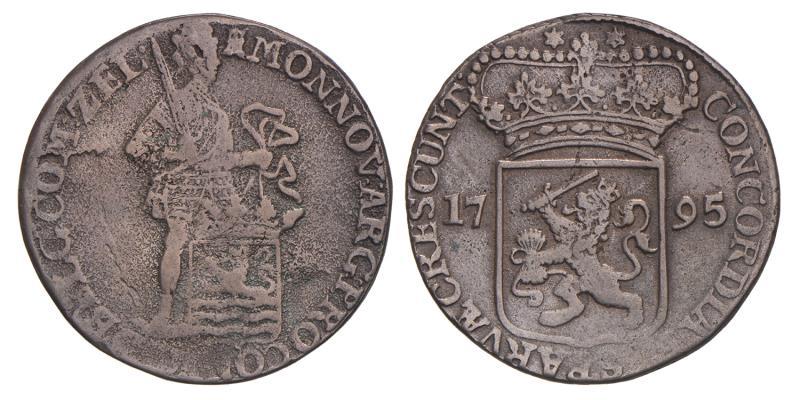 Zilveren dukaat Zeeland 1795. Fraai.