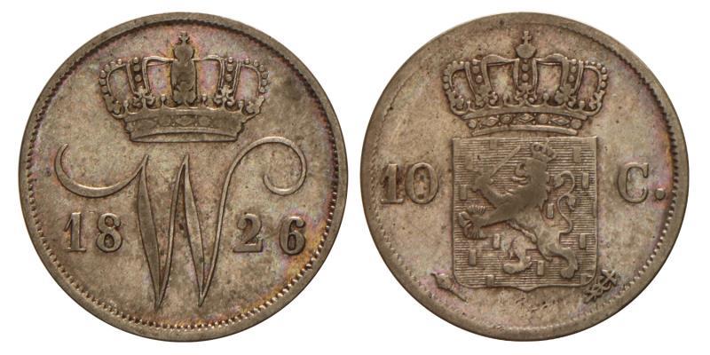 10 cent Willem I 1826 U. Zeer Fraai.