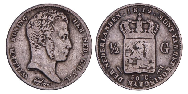  ½ gulden Willem I 1819 U. Fraai +.