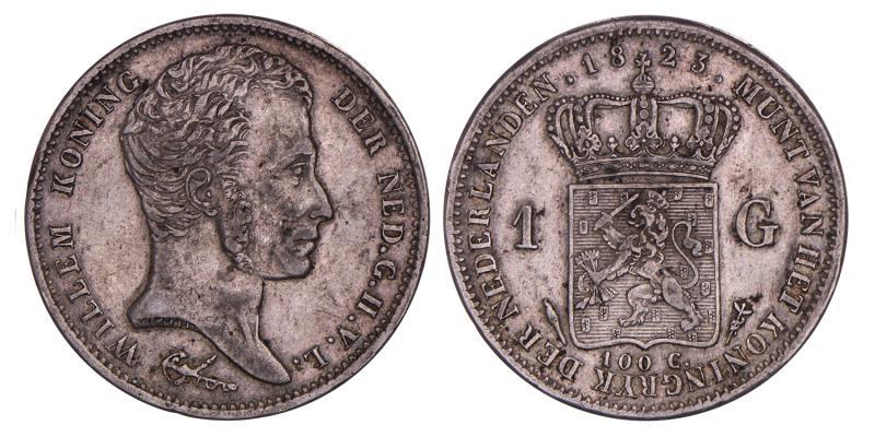 1 gulden Willem I 1823 U. Zeer Fraai / Prachtig.