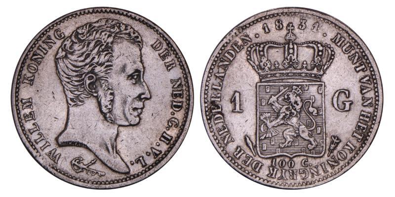 1 gulden Willem I 1831 U. Zeer Fraai / Prachtig.