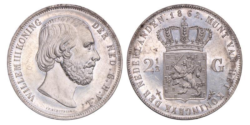 2½ gulden Willem III 1862. FDC -.