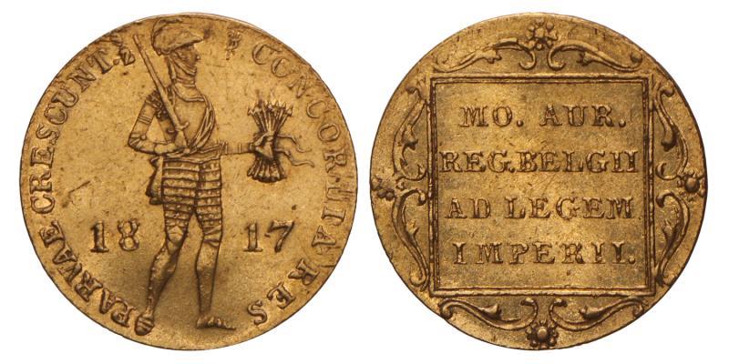Gouden dukaat Willem I 1817 U. Zeer Fraai / Prachtig.