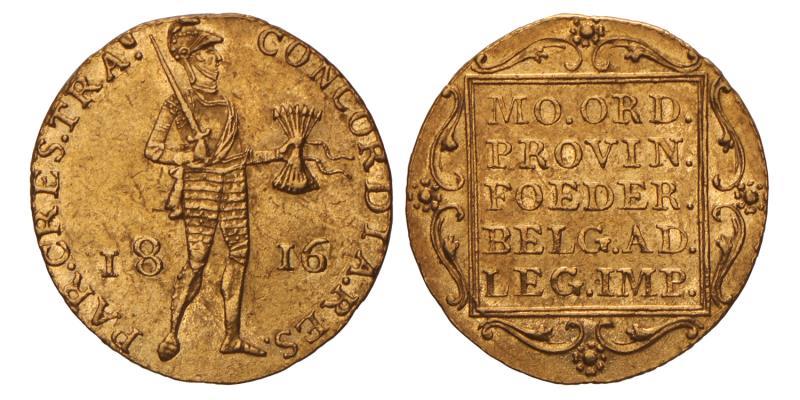 Gouden dukaat Willem I 1816 U. Zeer Fraai / Prachtig.