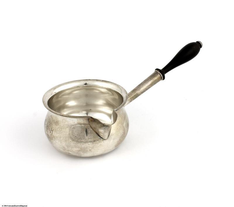 Zilveren Steelpan met houten handvat
