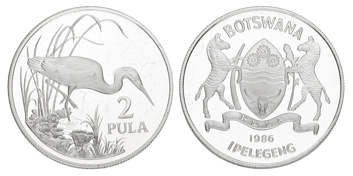 Botswana. Republic. 2 pula 'WWF Collection'. 1986.