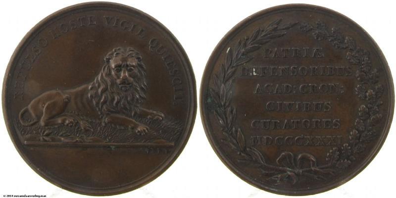 1831 Groningen, beloningspenning 10- daagse veldtocht.