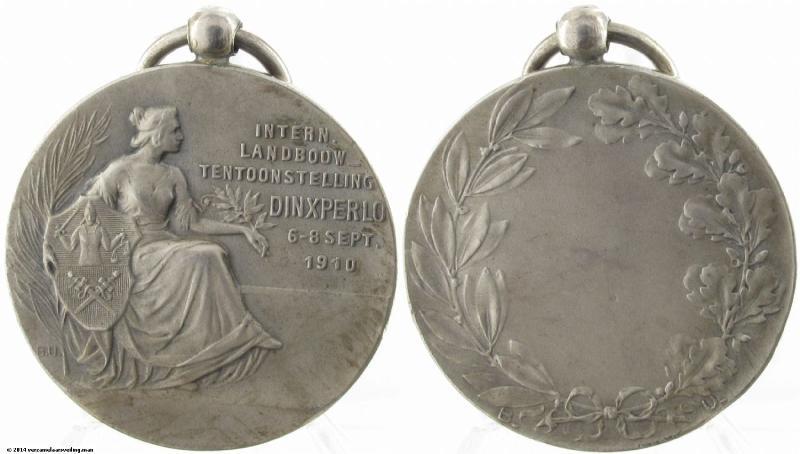 1910. Dinxperlo, prijspenning (2 ex.) van de internationale landbouw tentoonstelling
