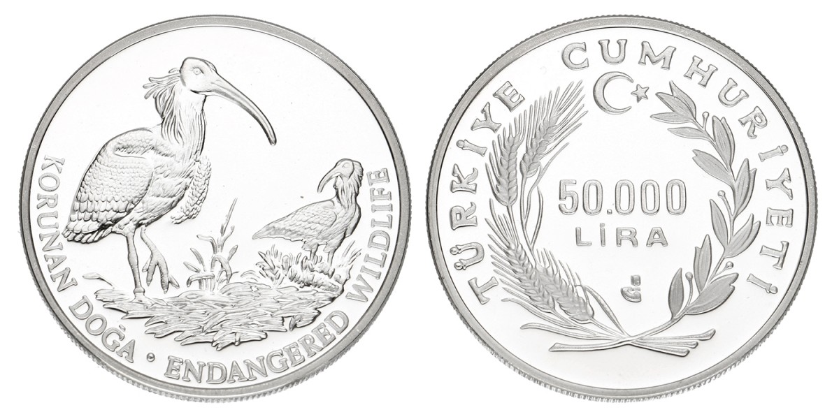 Turkey. Republic. 50000 Lira 'Endangered Wildife'. 1994.