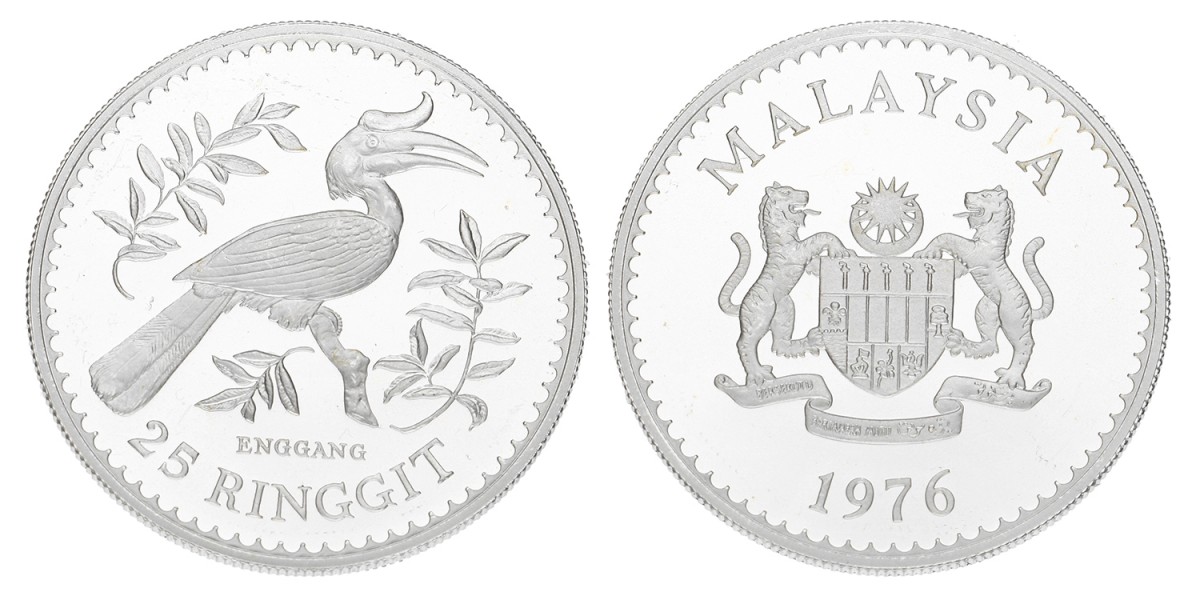 Malaysia. Agong VI. 25 Ringgit 'Conservation series'. 1976.