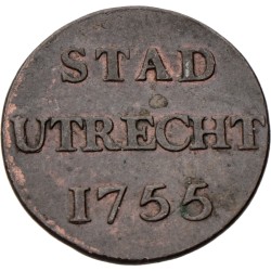No reserve - Duit. Utrecht stad. 1755. AU 55 BN.