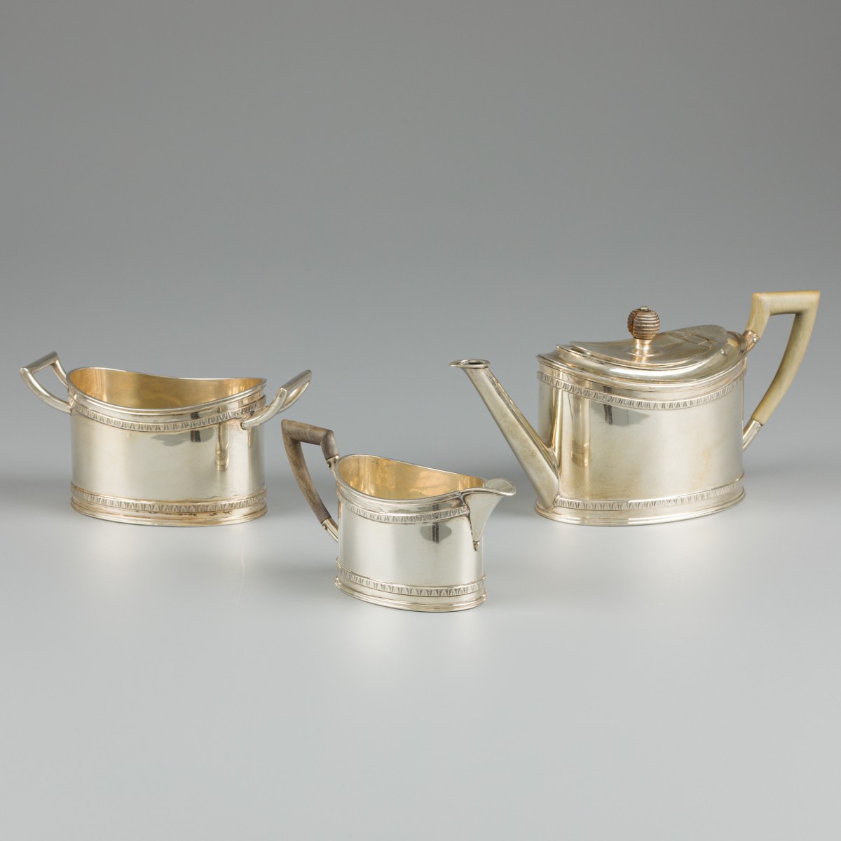 3-delig theeservies zilver.