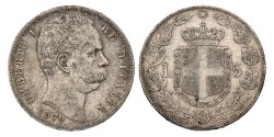 No reserve - Italy. Kingdom. Umberto I. 5 Lire. 1879 R.